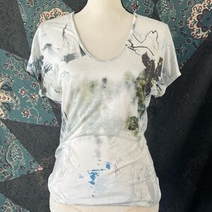 Helmut lang distressed cotton t-shirt